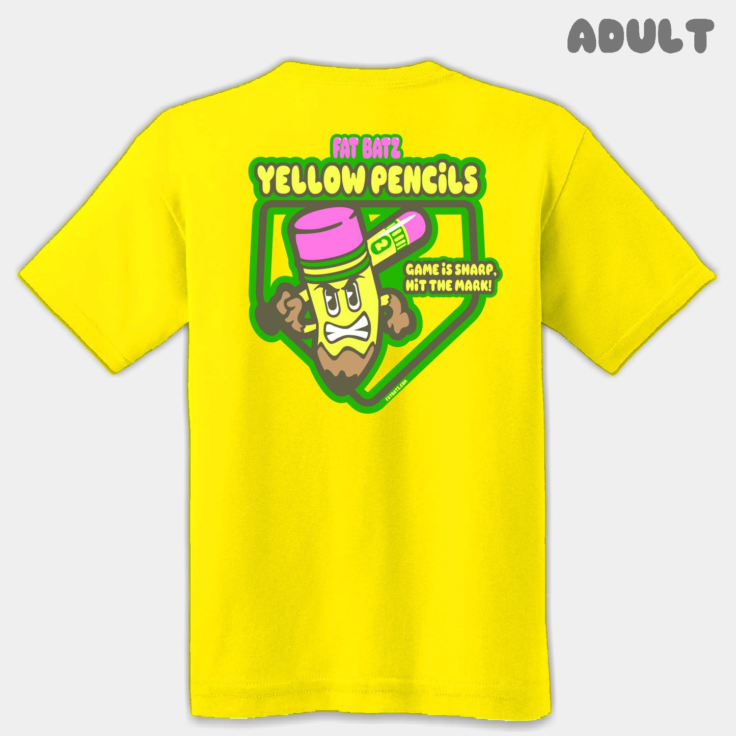 Yellow Pencils Mascots Adult Tee