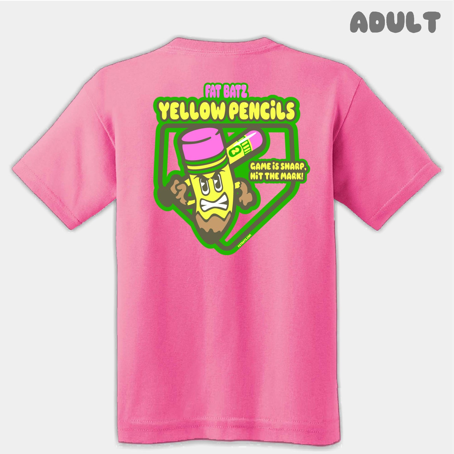 Yellow Pencils Mascots Adult Tee