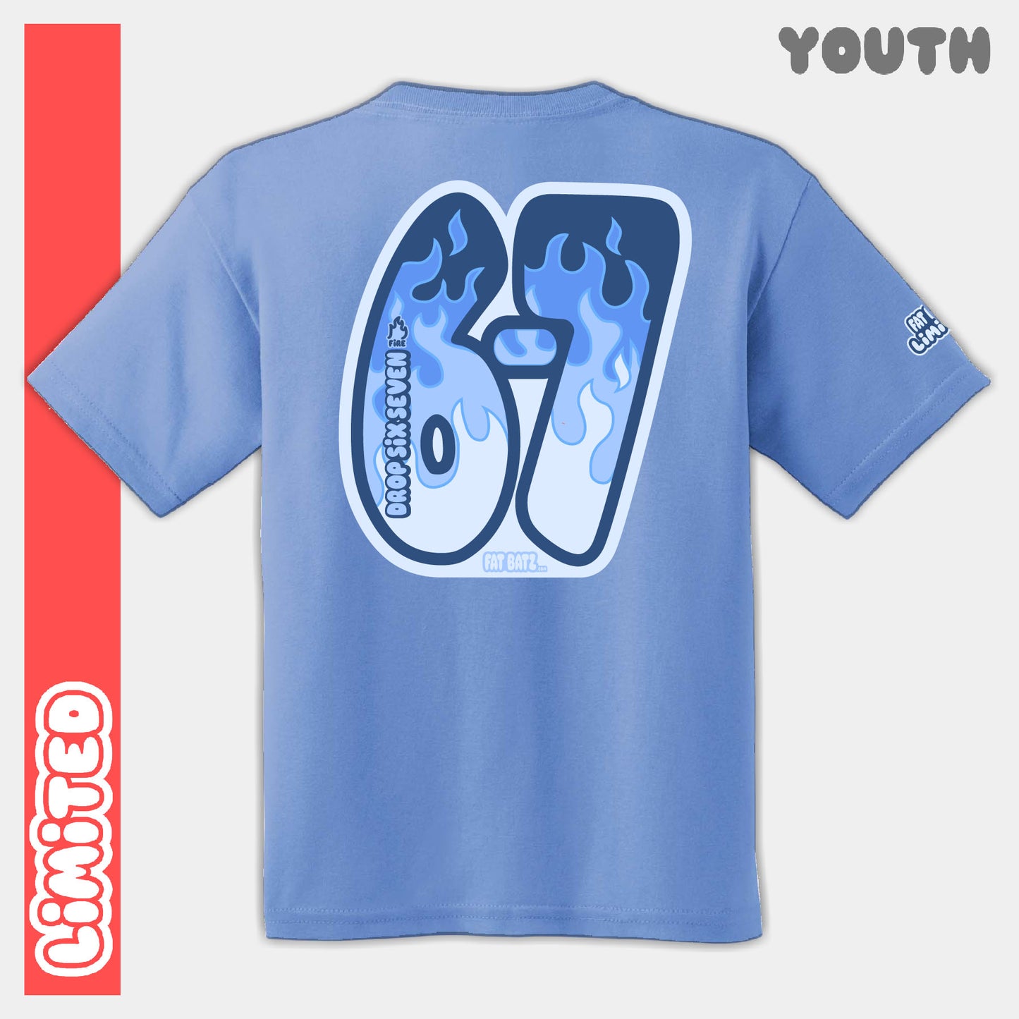 Blazing Blue six seven Youth Tee
