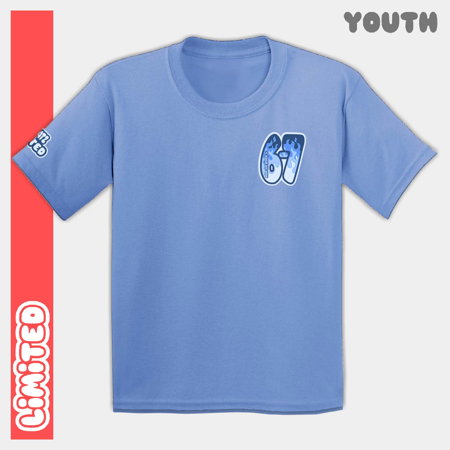Blazing Blue six seven Youth Tee