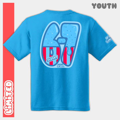 Blue Slushy Six Seven Youth Tee