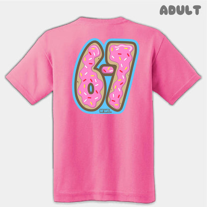 Pink Donuts Six Seven Adult Tee