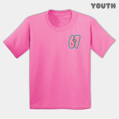 Pink Donuts Six Seven Youth Tee
