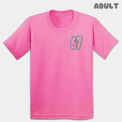 Pink Donuts Six Seven Adult Tee