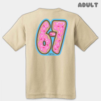 Pink Donuts Six Seven Adult Tee