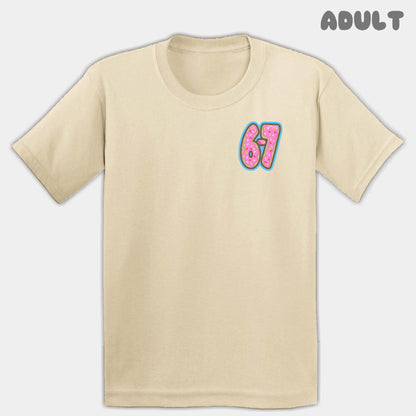Pink Donuts Six Seven Adult Tee