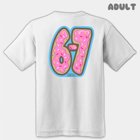 Pink Donuts Six Seven Adult Tee