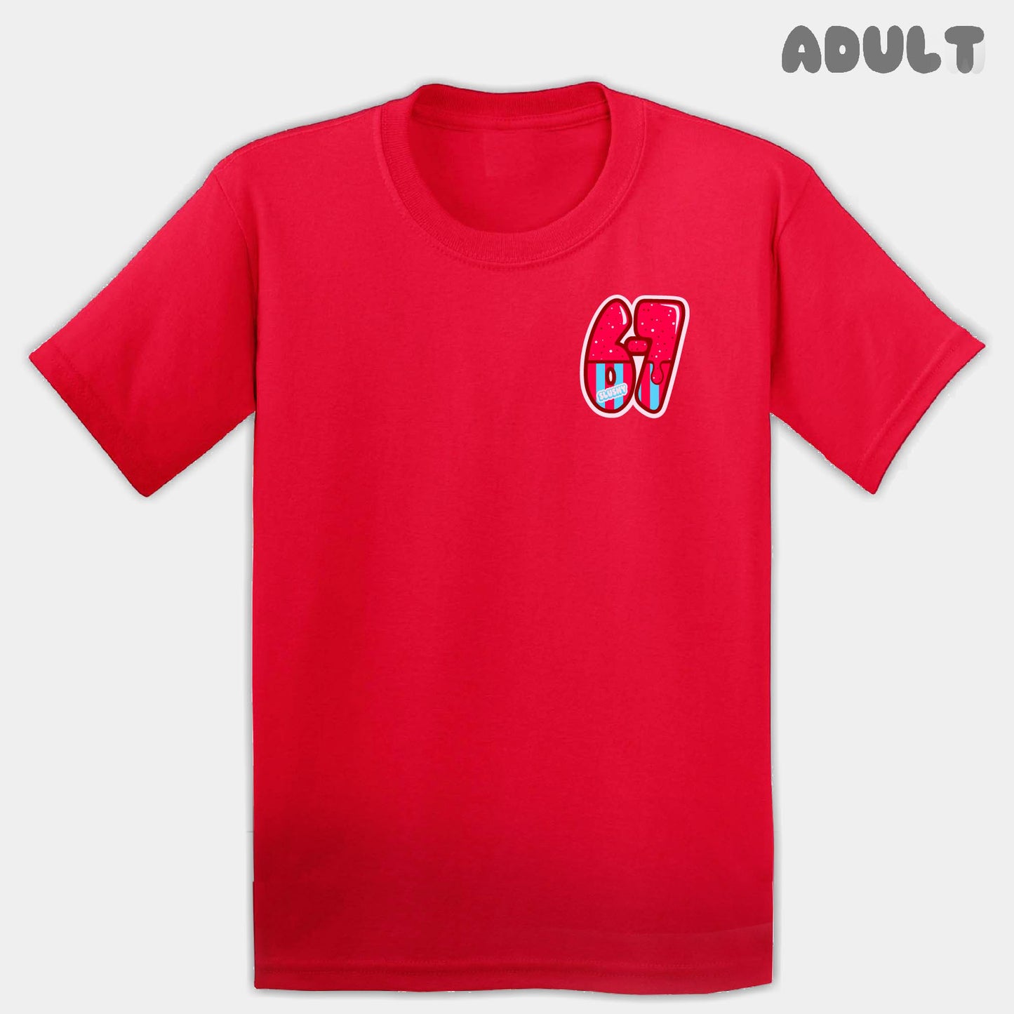 Red Slushy Six Seven Adult Tee
