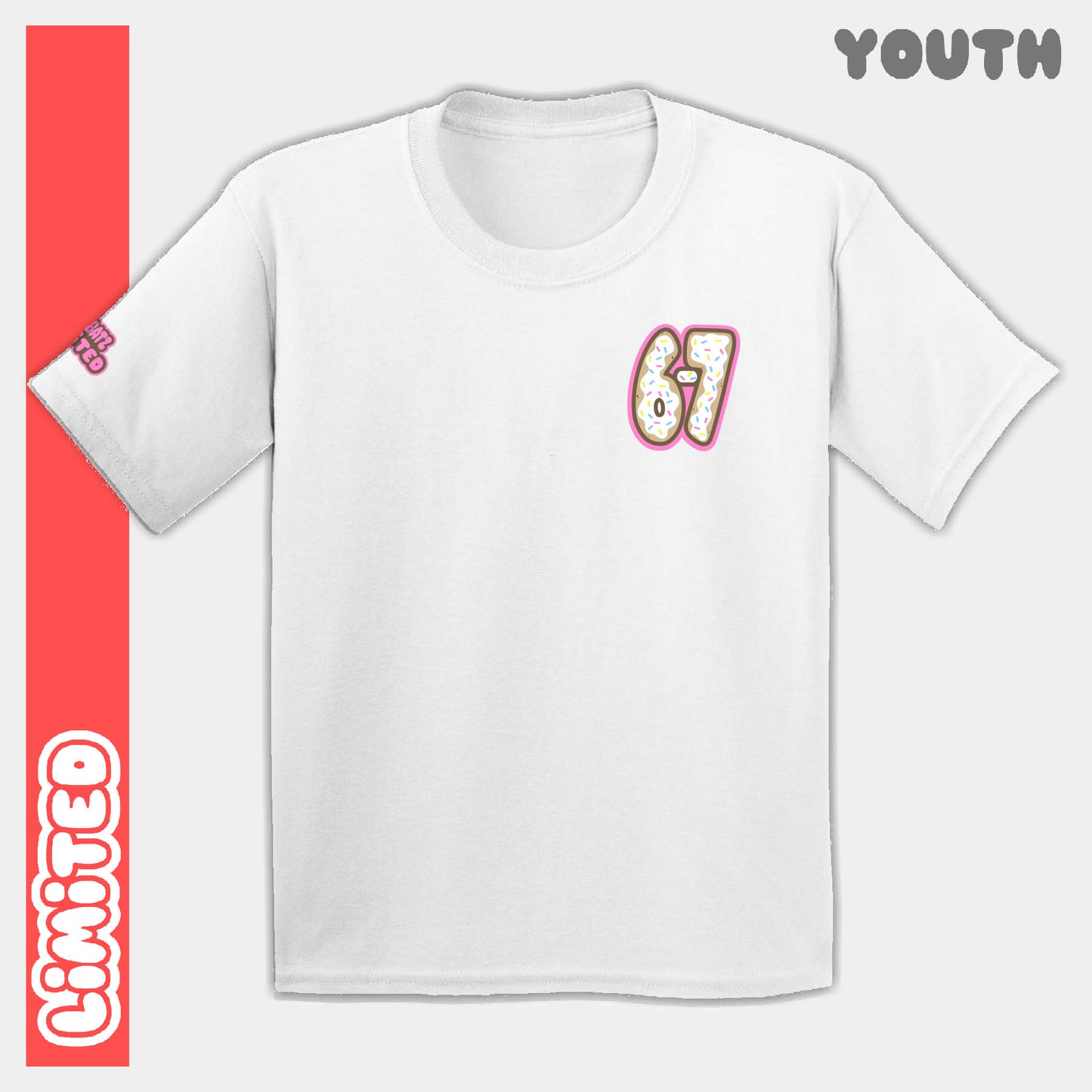 White donuts Six Seven Youth Tee